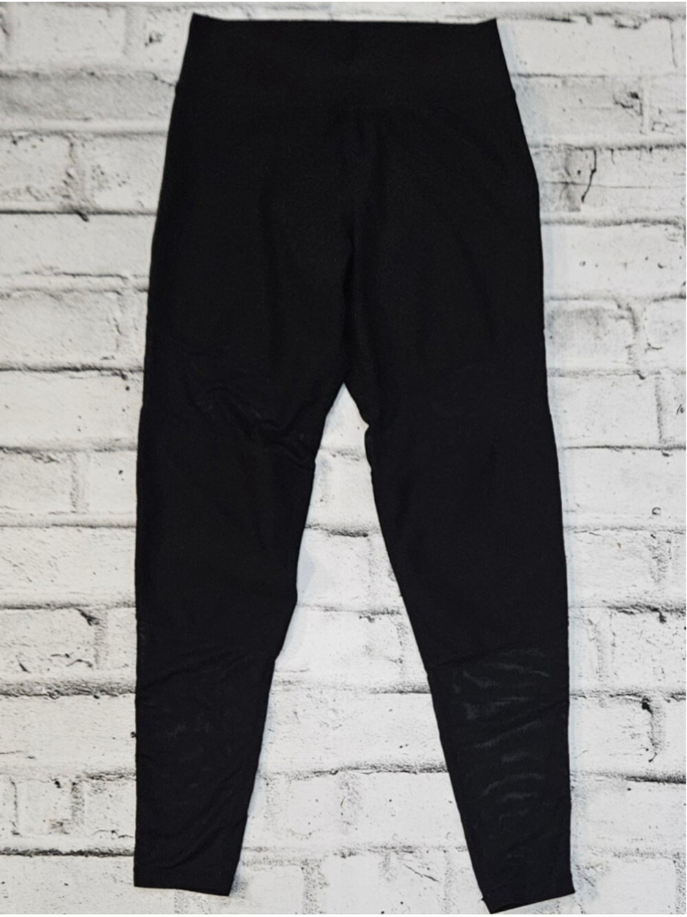 ALDO Black High Rise Leggings Medium Faux Leather Moto Panel Skinny